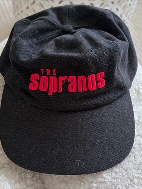 Source Unknown Black Hat with Red "The Sopranos" Logo